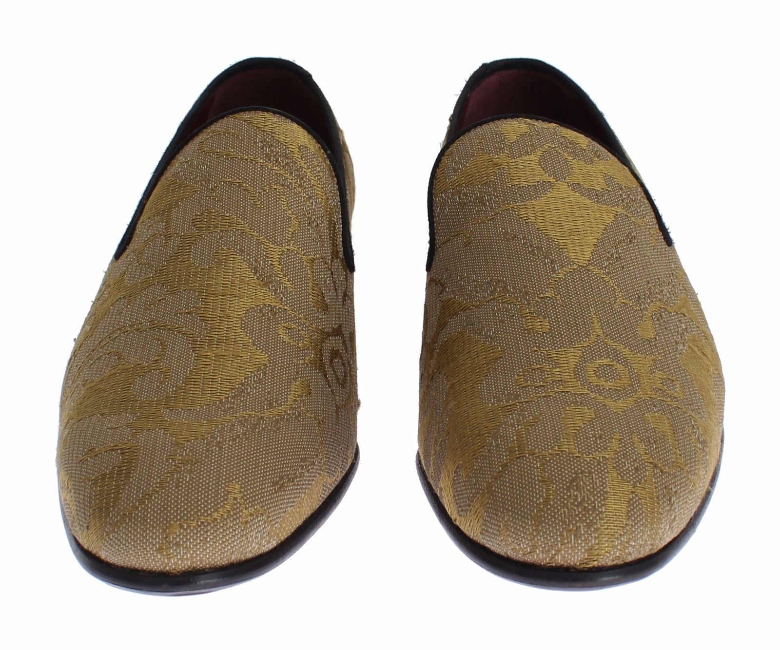 Dolce & Gabbana – Loafer aus goldener Barockseide