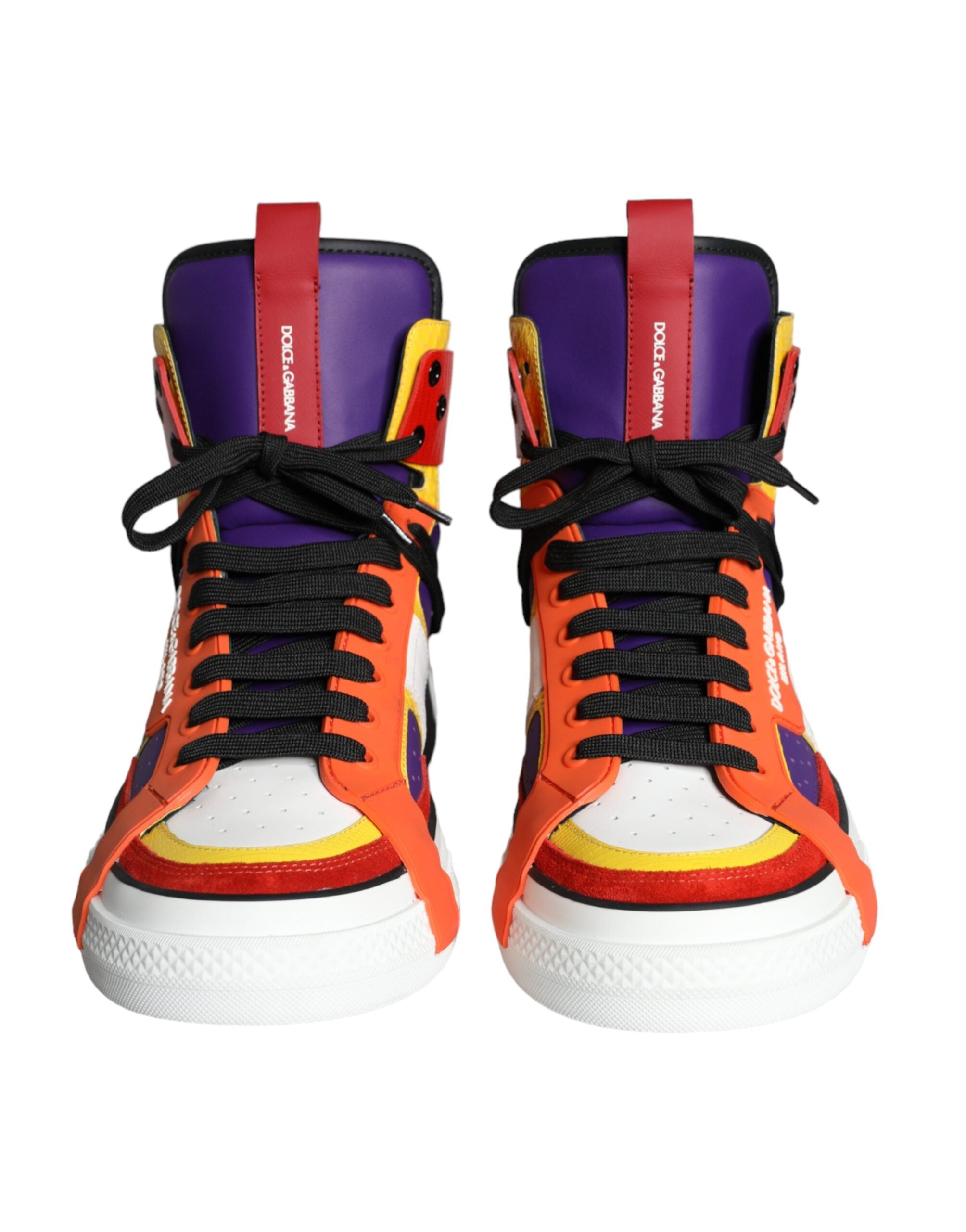 Dolce & Gabbana Mehrfarbige High-Top-Sneakers aus Leder