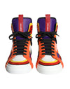 Dolce &amp; Gabbana Mehrfarbige High-Top-Sneakers aus Leder