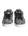 Dolce &amp; Gabbana Schwarz Weiß Wolle Low Top Männer Sneakers Schuhe