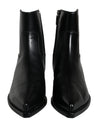 Dolce &amp; Gabbana Schwarze Leder Stiefeletten Booties Schuhe