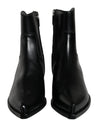 Dolce &amp; Gabbana Schwarze Leder Stiefeletten Booties Schuhe