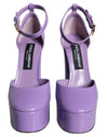 Sandales à plateforme en cuir violet Dolce &amp; Gabbana