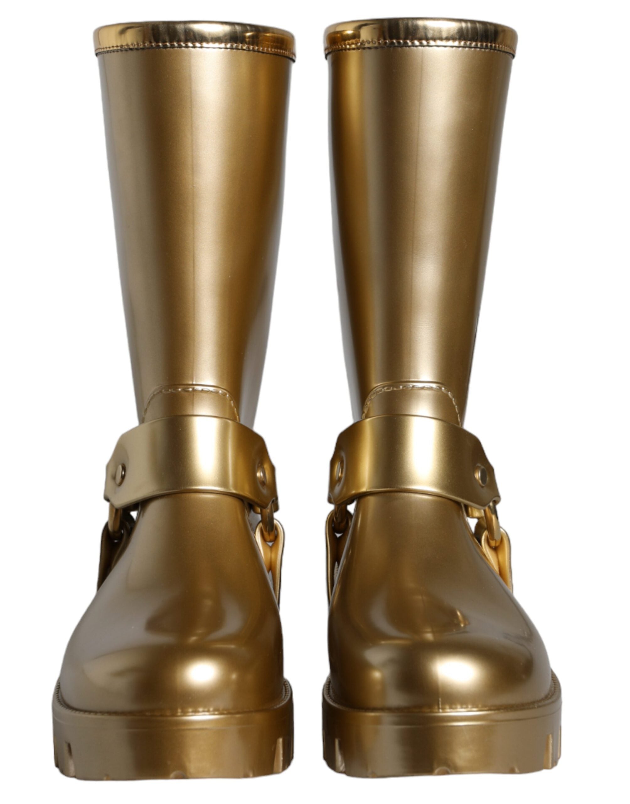 Dolce & Gabbana Gummistiefel aus PVC in Metallic-Gold