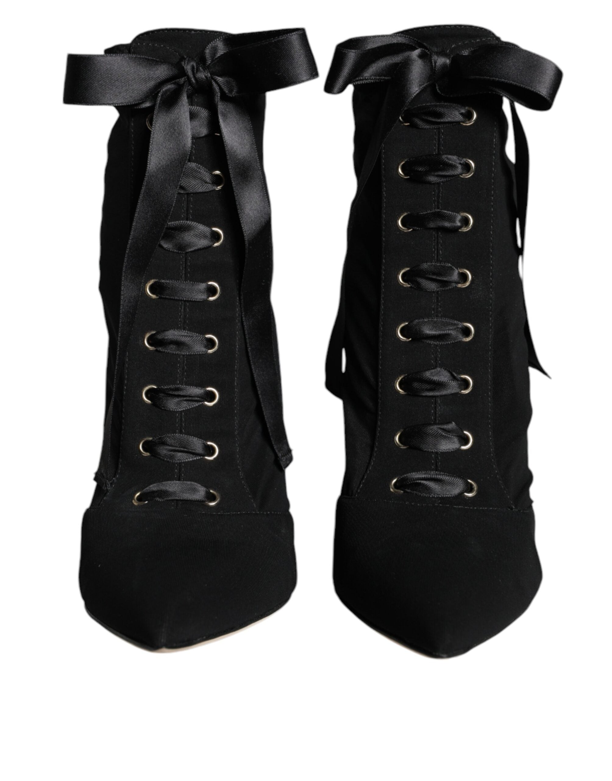 Bottines en jersey stretch noires Dolce & Gabbana