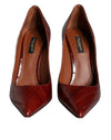 Dolce & Gabbana Dark Red Leather High Heels Pumps Shoes