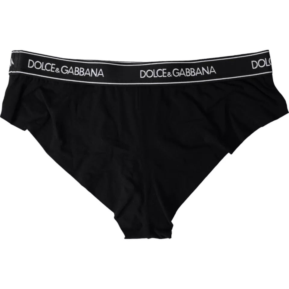 Dolce & Gabbana – Schwarze Modal-Stretch-Unterwäsche mit Markenlogo