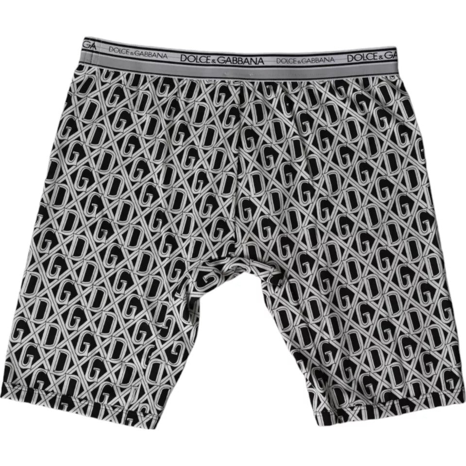 Sous-vêtements cyclistes en coton stretch Dolce & Gabbana pour hommes avec logo DG noir et blanc