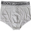 Sous-vêtement Brando Slip en coton stretch avec logo blanc Dolce &amp; Gabbana