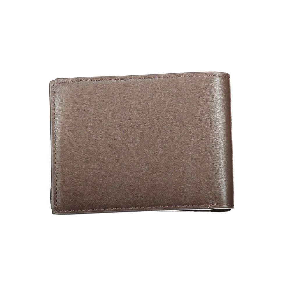 Portefeuille en cuir marron Calvin Klein