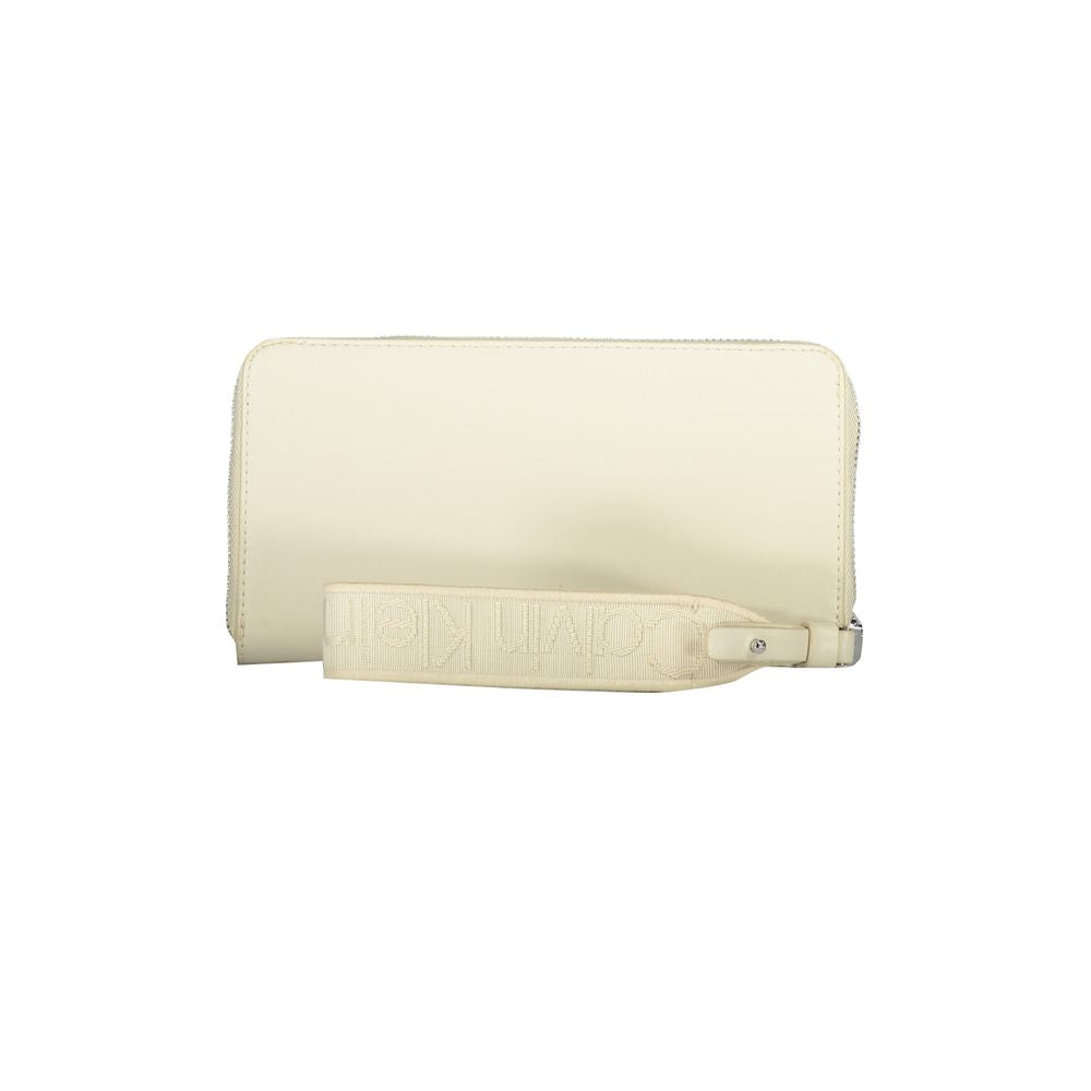 Portefeuille en polyéthylène beige Calvin Klein