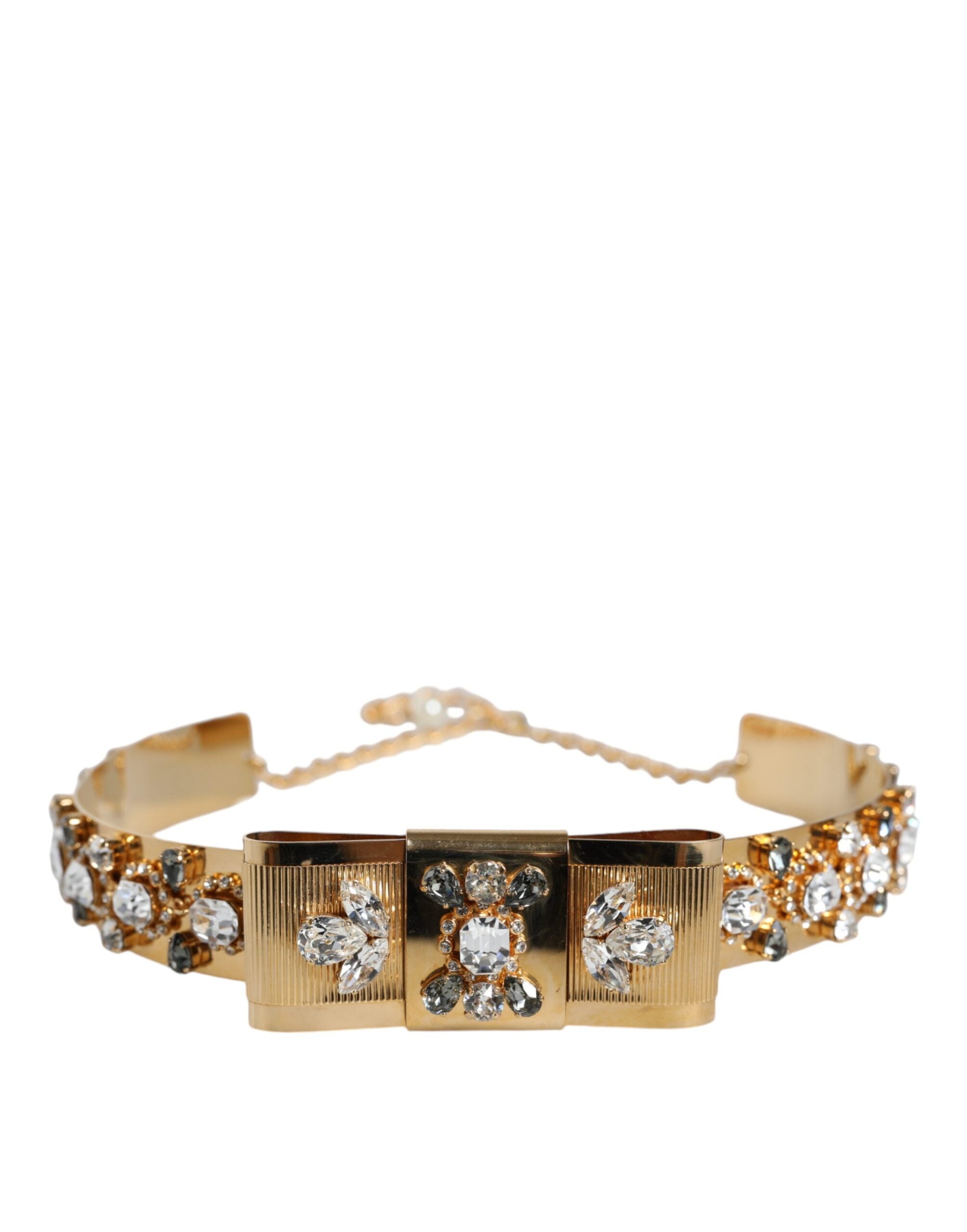 Ceinture chaîne pour femme Dolce & Gabbana en métal doré ornée de cristaux