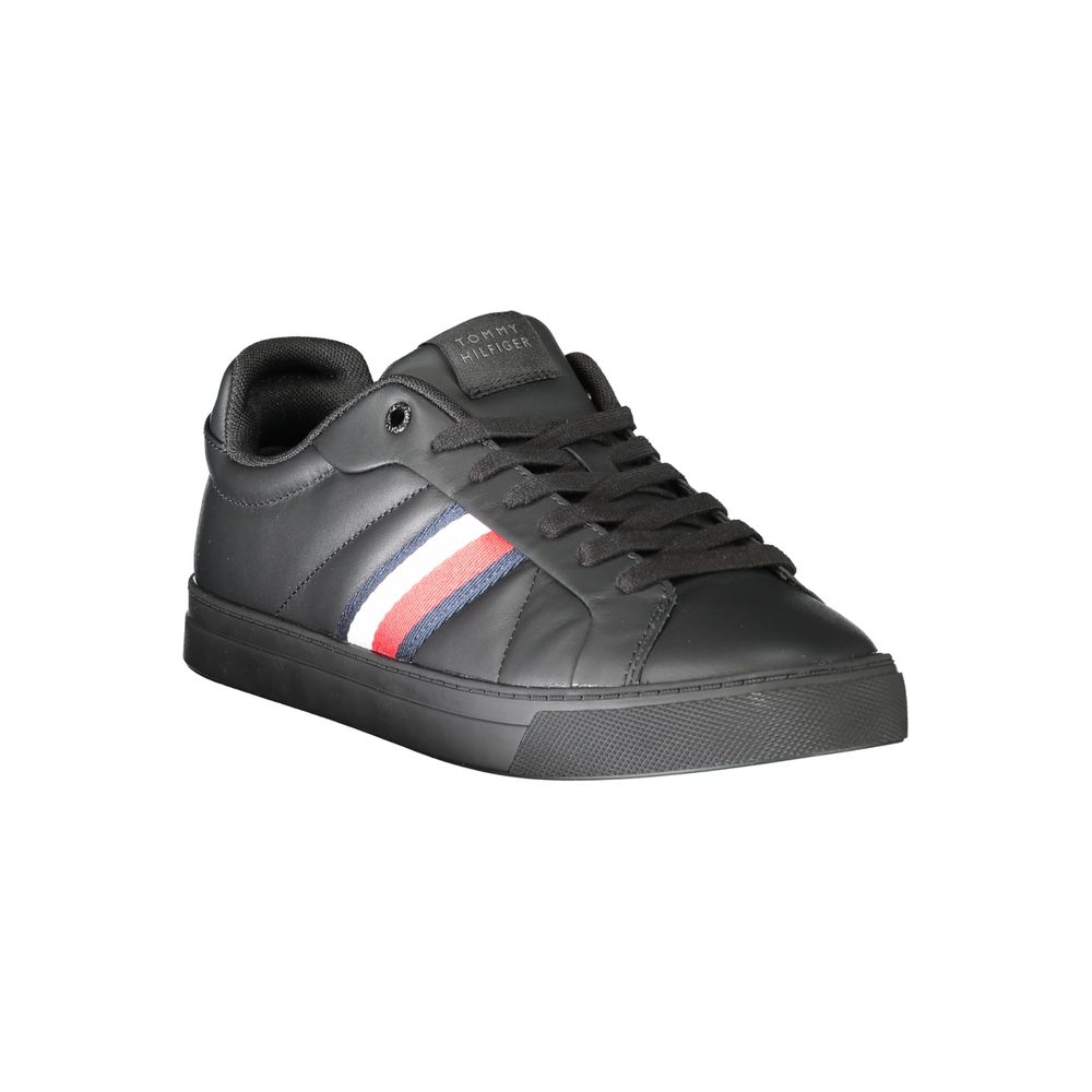 Tommy Hilfiger – Schwarze Leder-Sneaker für Herren