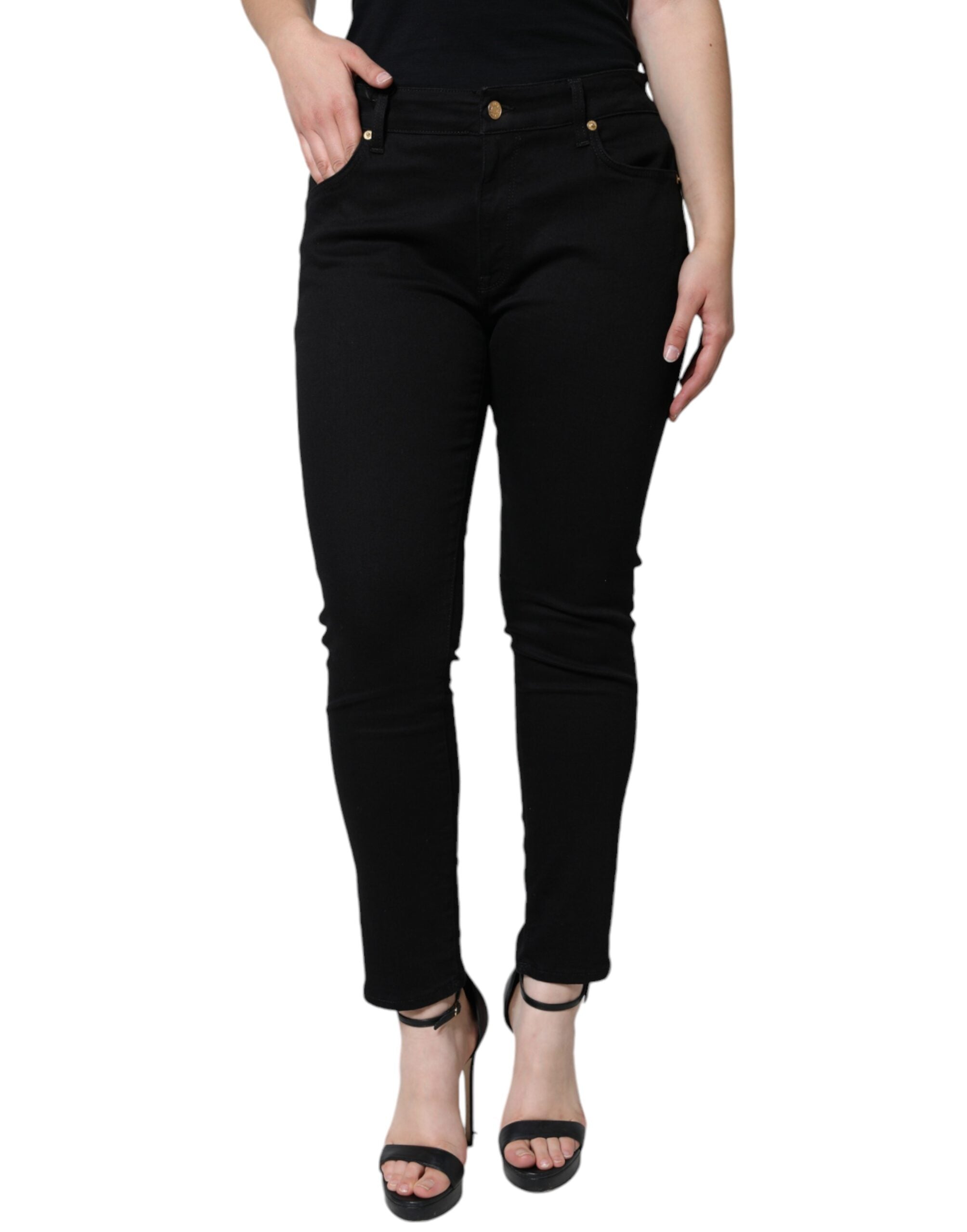 Dolce & Gabbana – Schwarze Skinny-Jeans aus Baumwollstretch