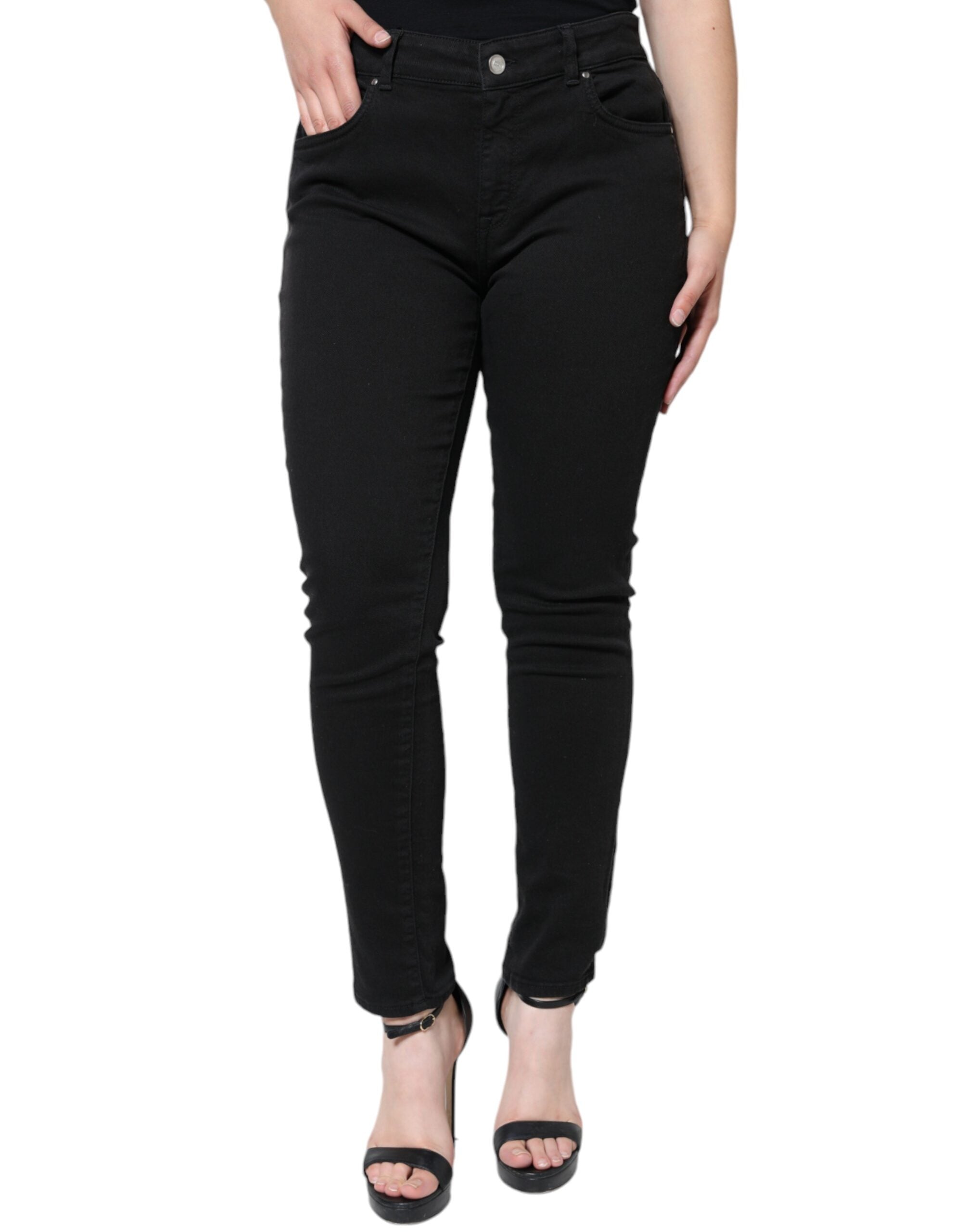 Dolce & Gabbana – Schwarze Skinny-Jeans aus Baumwollstretch