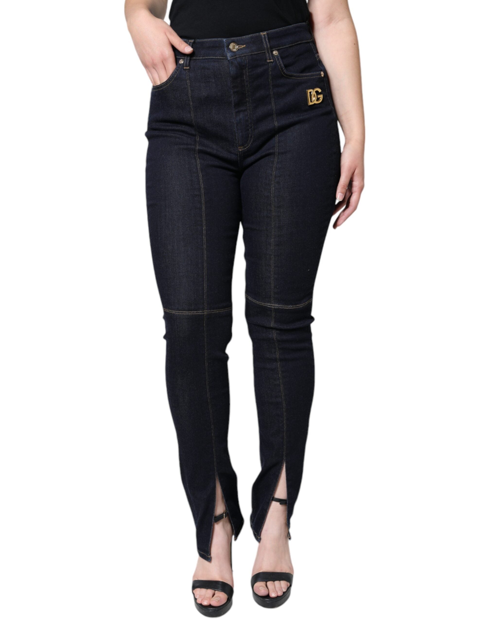 Dolce & Gabbana – Schwarze Skinny-Jeans aus Baumwollmischung