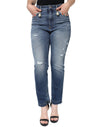 Dolce &amp; Gabbana – Dunkelblaue Skinny-Jeans aus zerfetzter Baumwolle