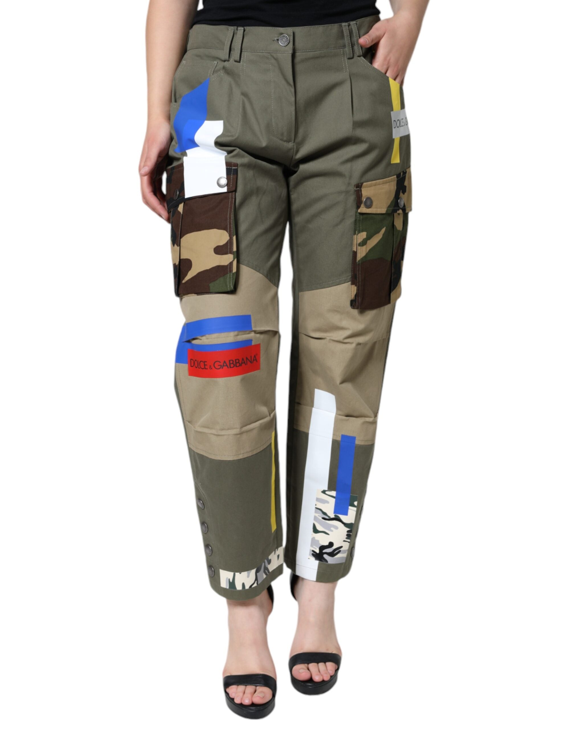 Grüne Cargohose aus Militärbaumwolle von Dolce & Gabbana