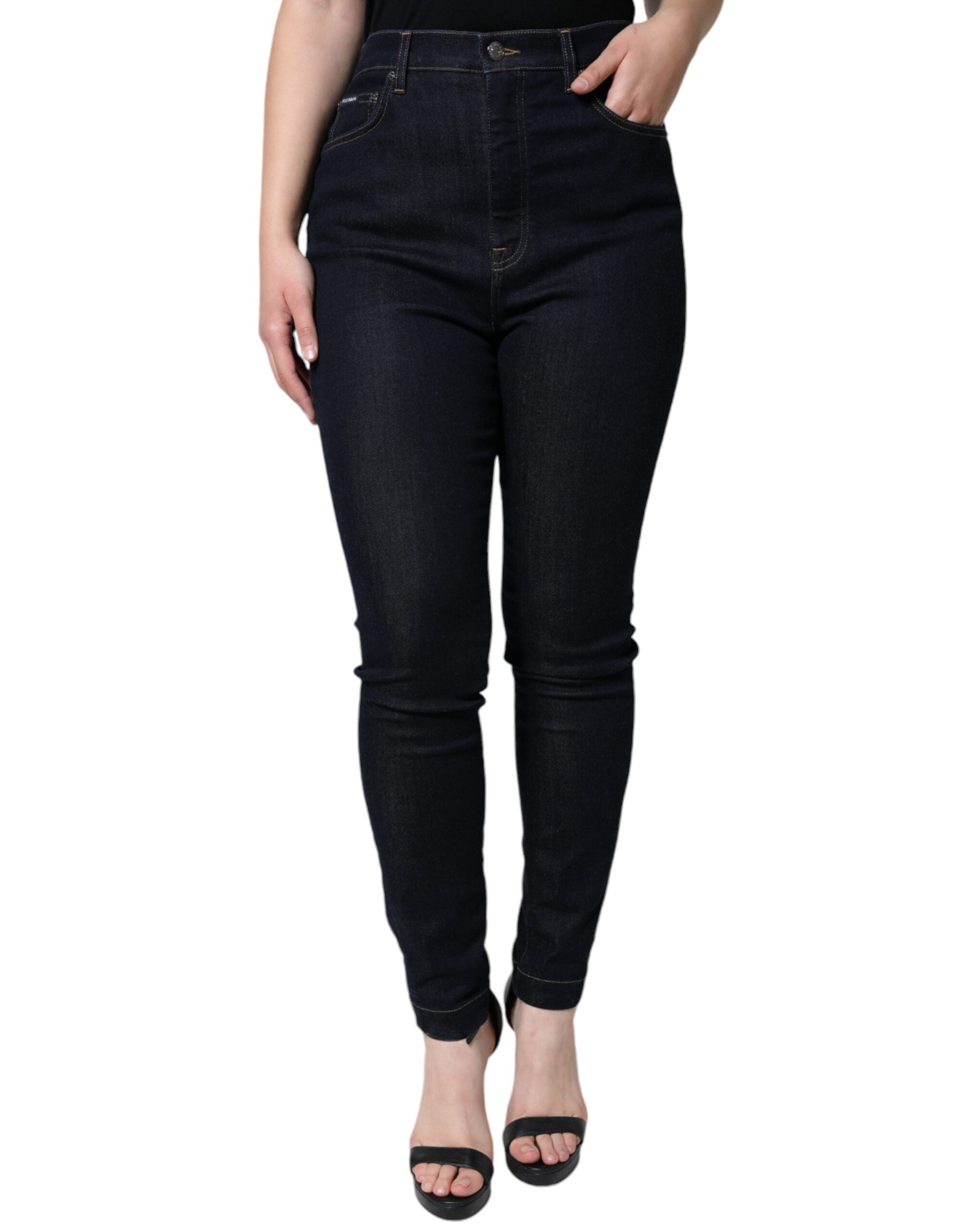 Dolce & Gabbana Schwarze GRACE Skinny-Jeans mit hoher Taille