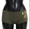 John Galliano Slip Vert Olive Boxer Femme Lingerie Sous-Vêtements