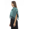 Poncho en laine verte Alpha Studio