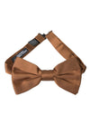 Dolce & Gabbana Brown Silk Adjustable Neck Men Bow Tie