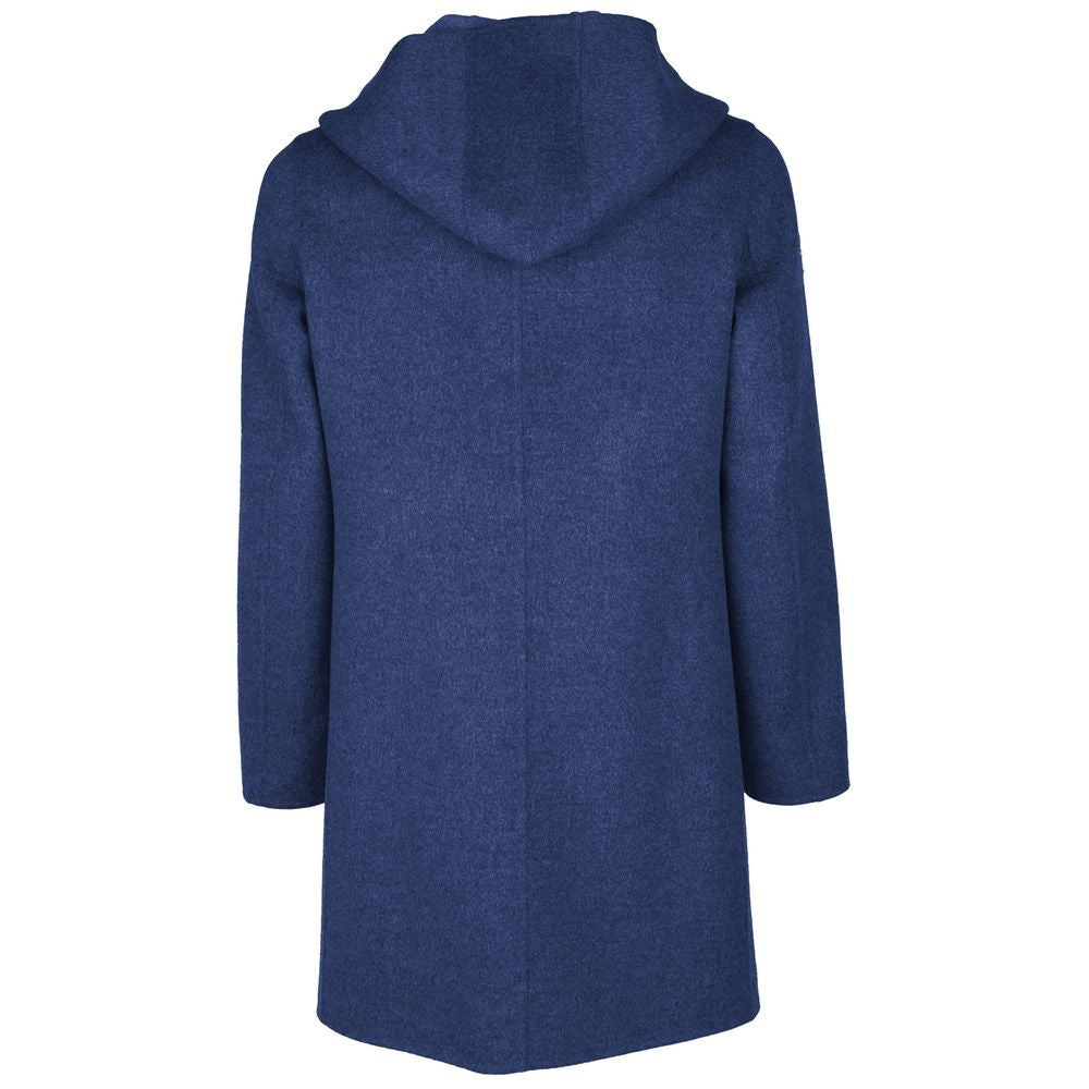 Blaue Vergine-Jacke aus Wolle, hergestellt in Italien