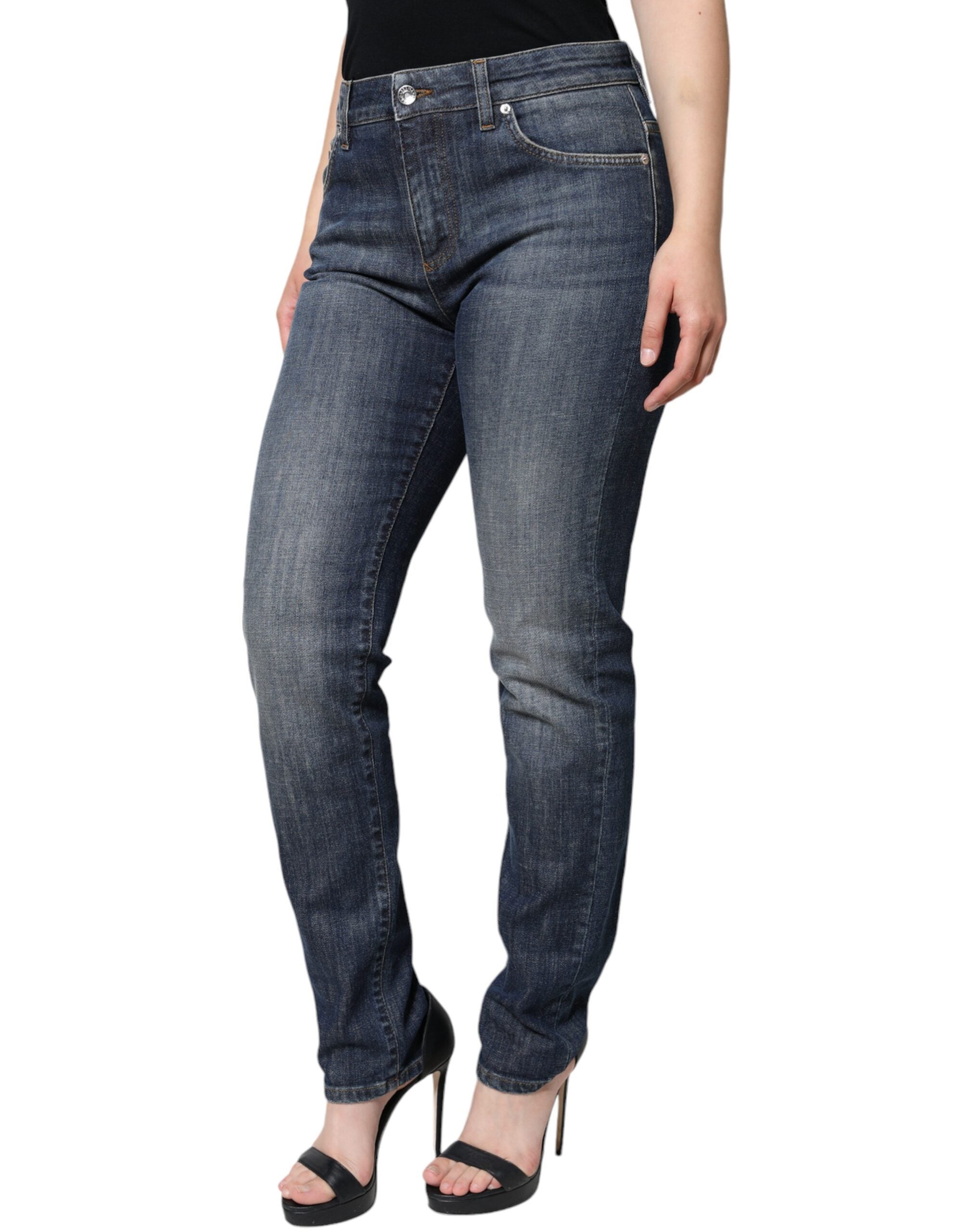 Dolce & Gabbana Dunkelblaue Skinny-Jeans aus Baumwollstretch