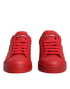 Baskets basses en cuir rouge Dolce &amp; Gabbana pour femmes