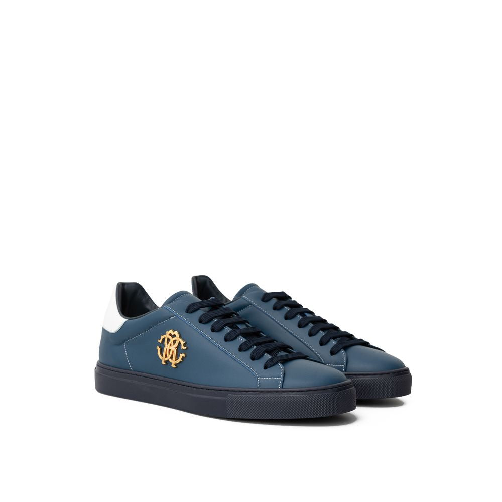 Blauer Ledersneaker von Roberto Cavalli