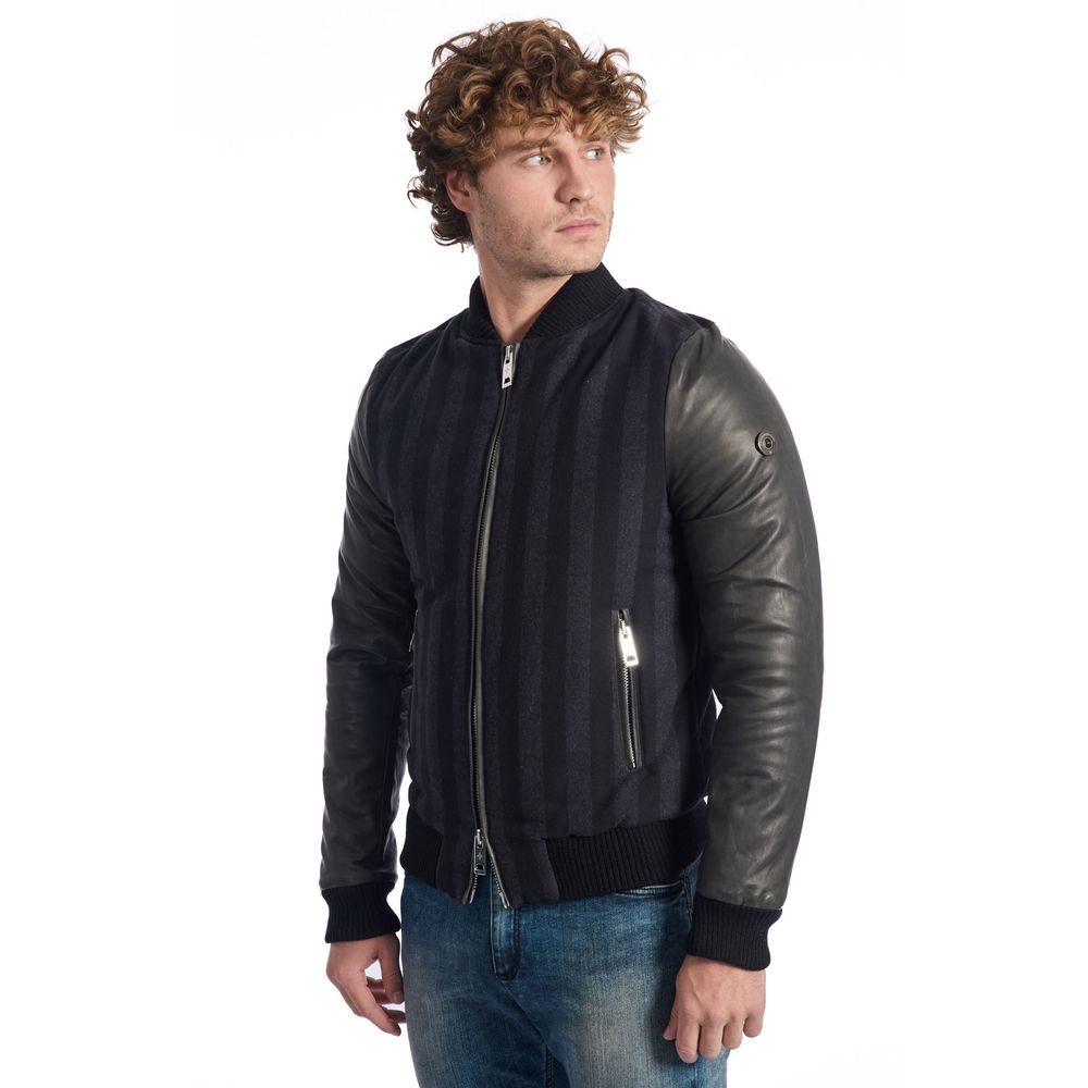 Roberto Pepe Luxuriöse schwarze Stoffjacke