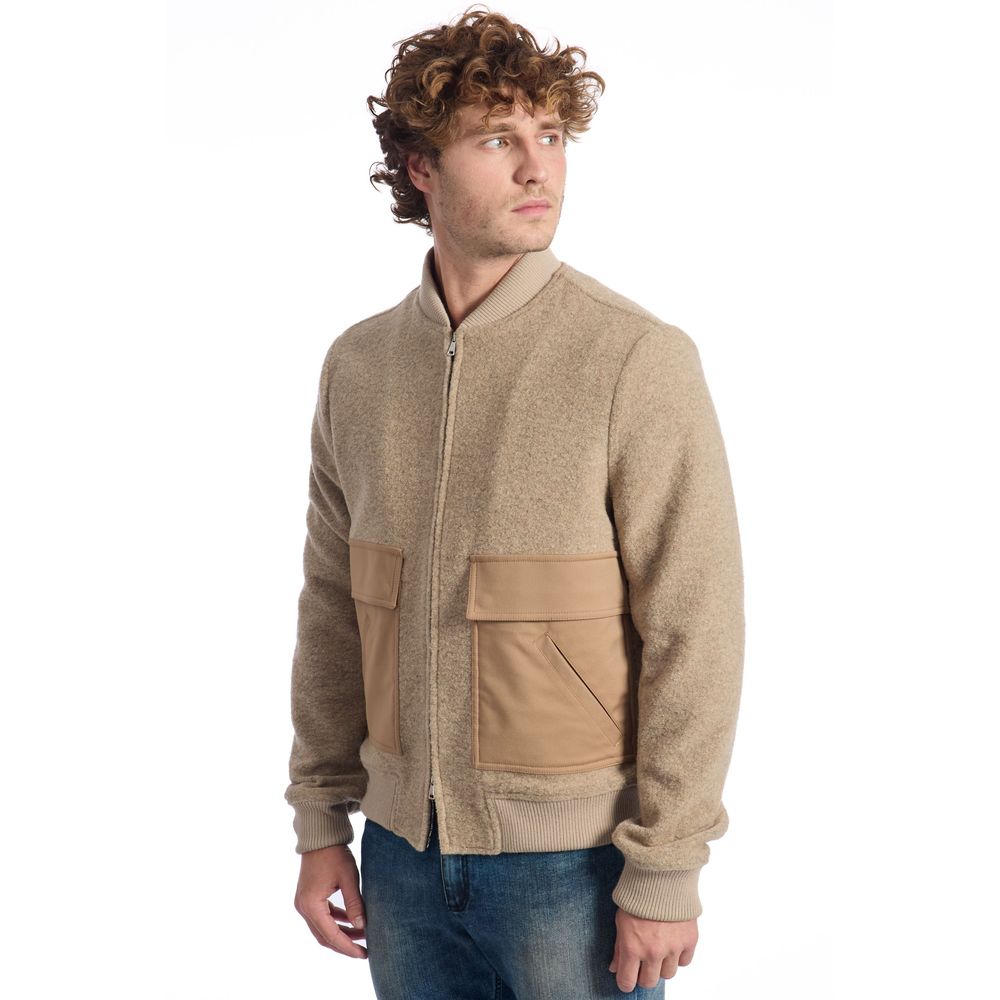 Roberto Pepe Luxuriöse beige Wolljacke