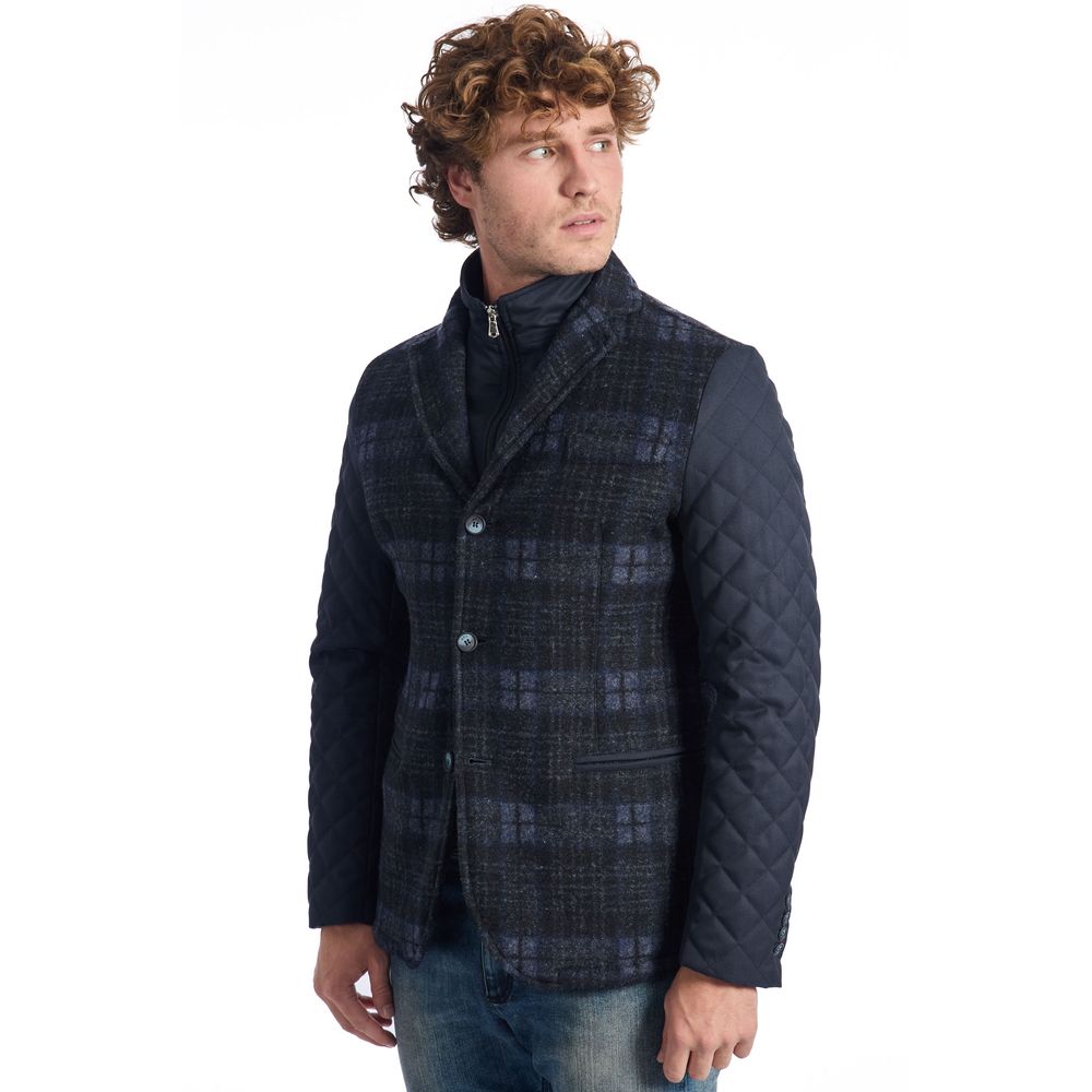 Roberto Pepe Luxus Blaue Wolljacke für Herren