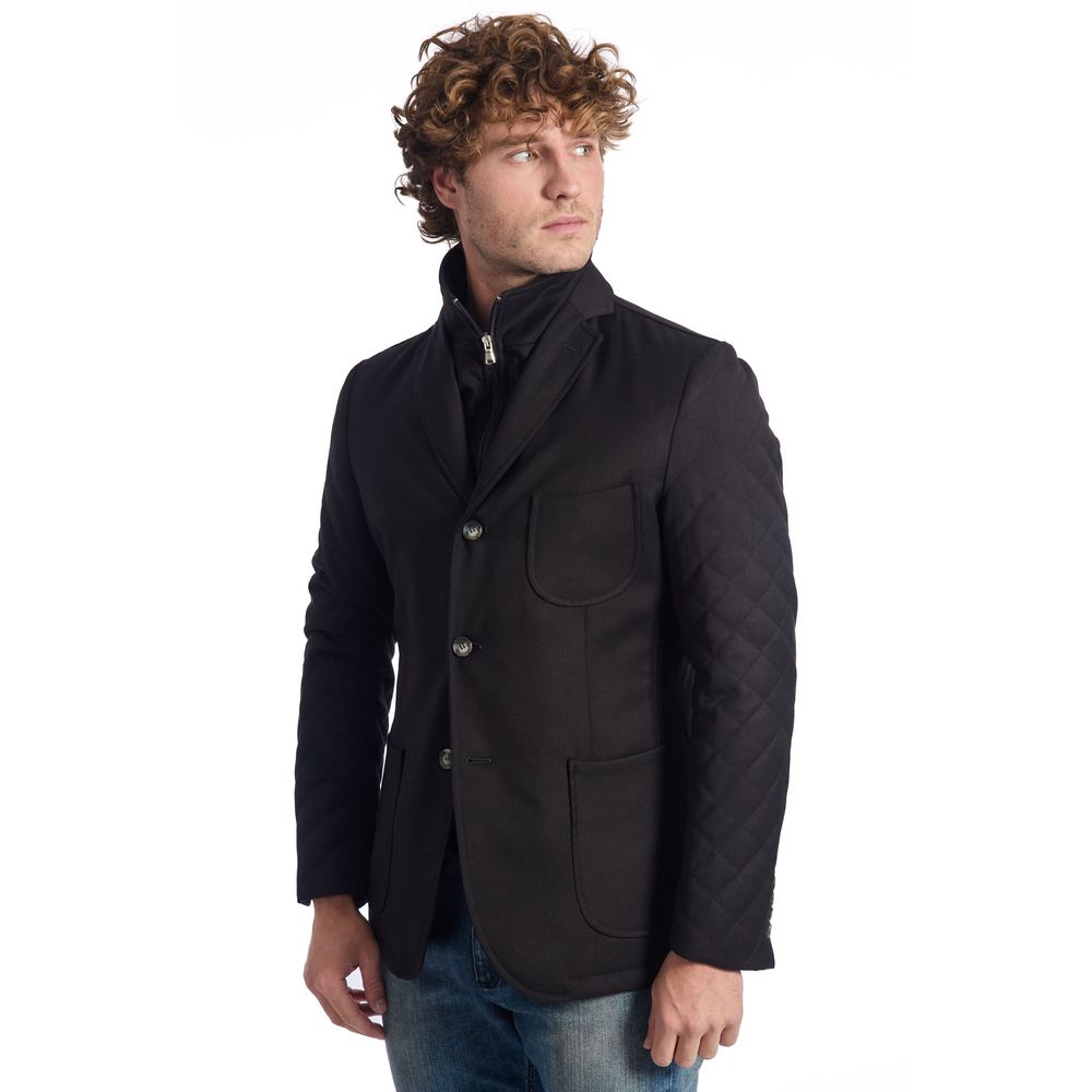 Roberto Pepe Luxus Schwarze Viskose Herrenjacke