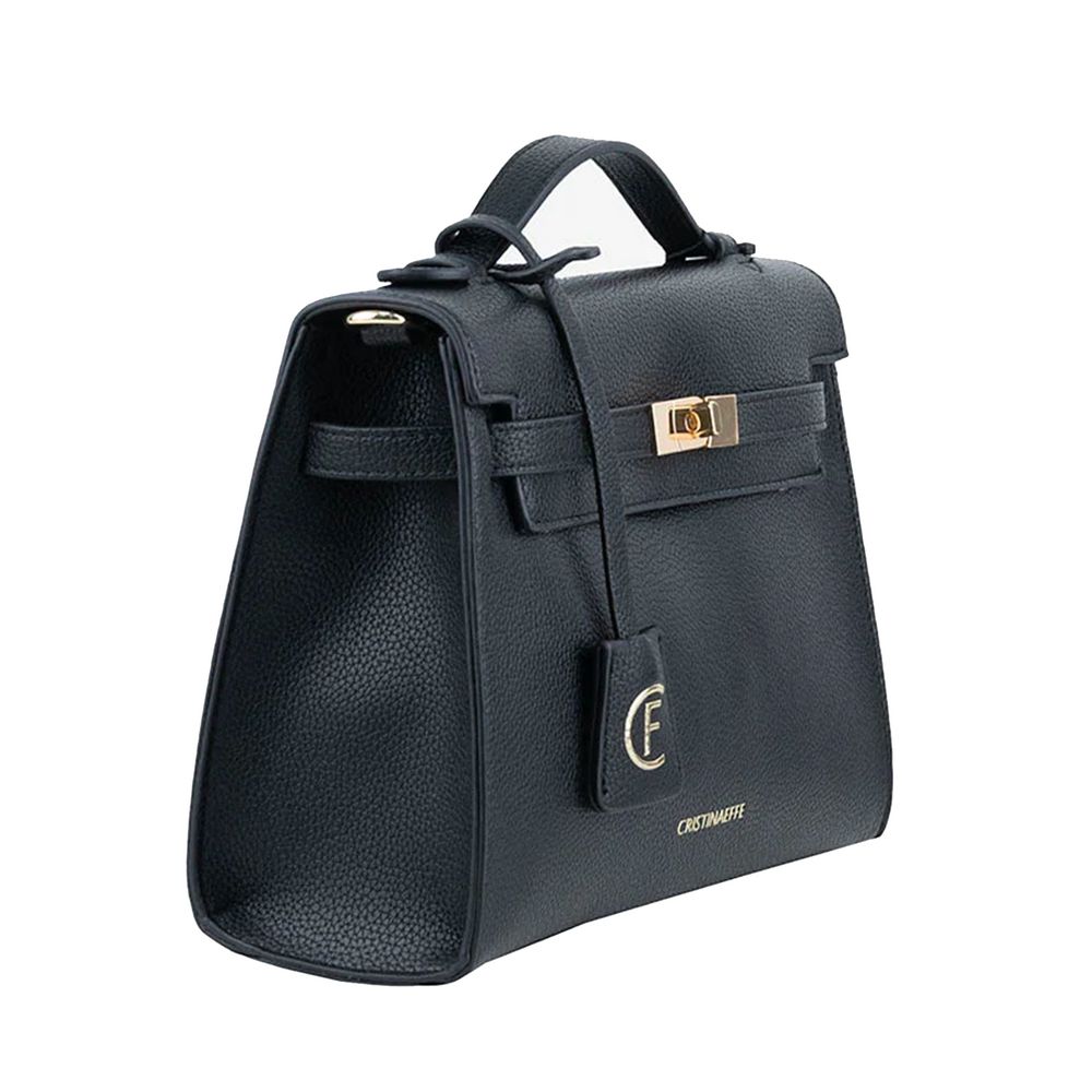 Sac bandoulière en cuir artificiel noir CRISTINAEFFE