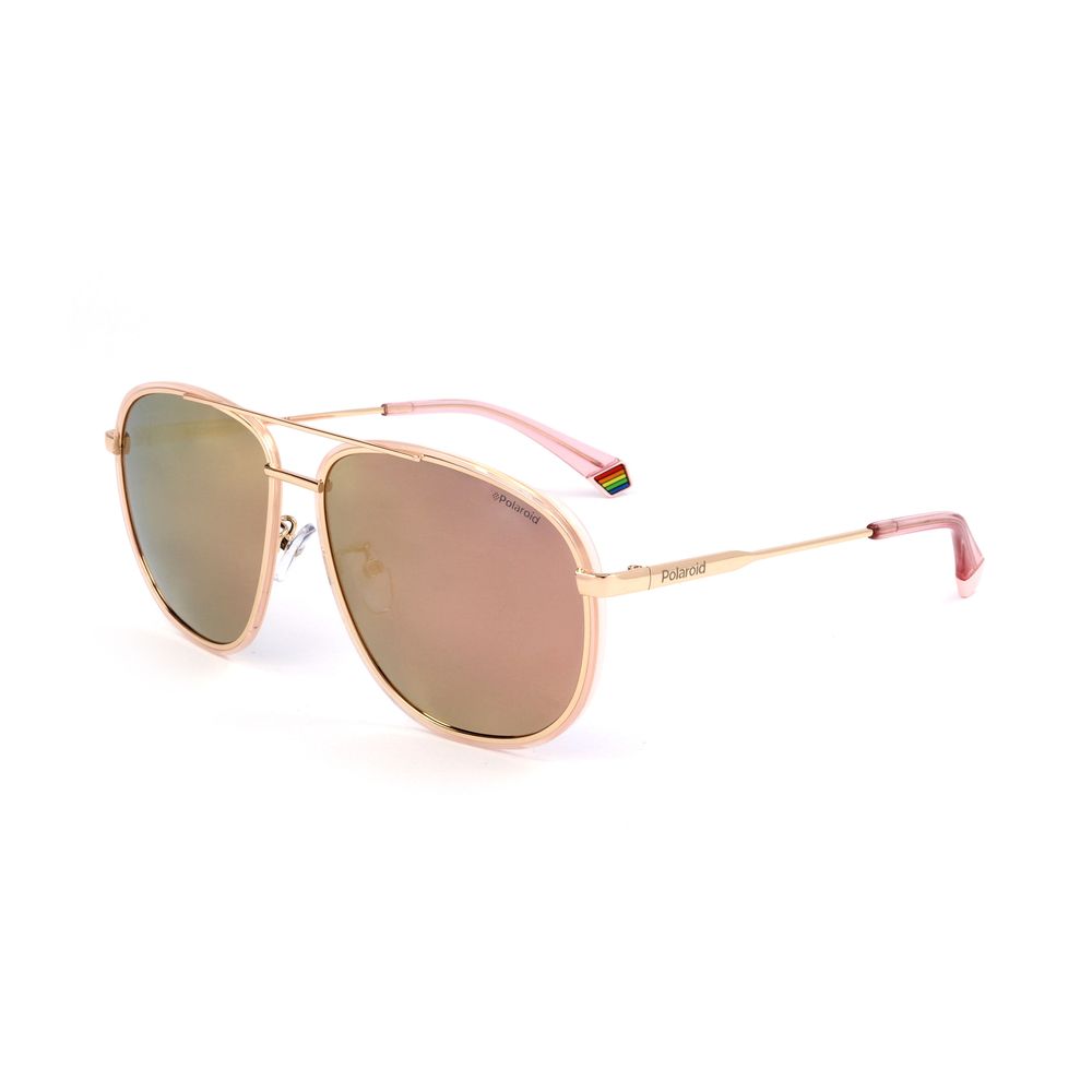 Polaroid Sonnenbrille aus Metall in Roségold