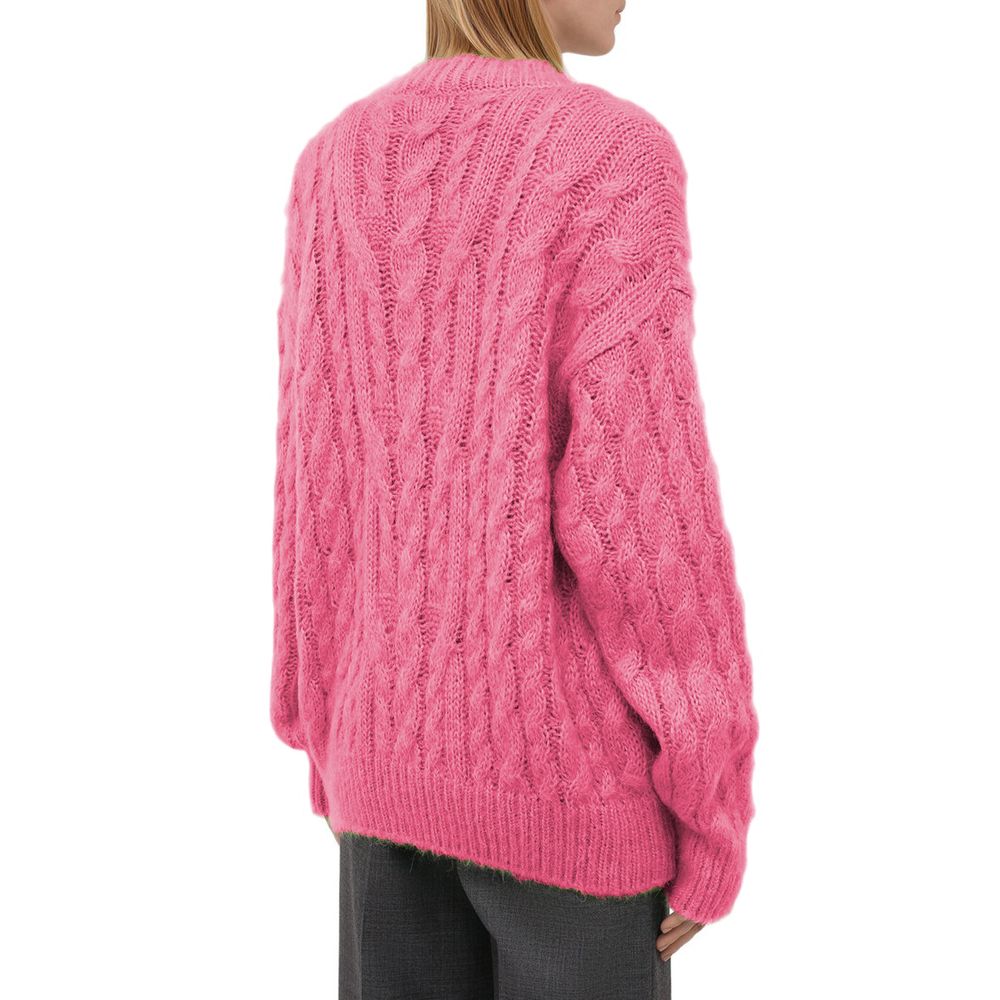 MSGM Rosa Acrylpullover