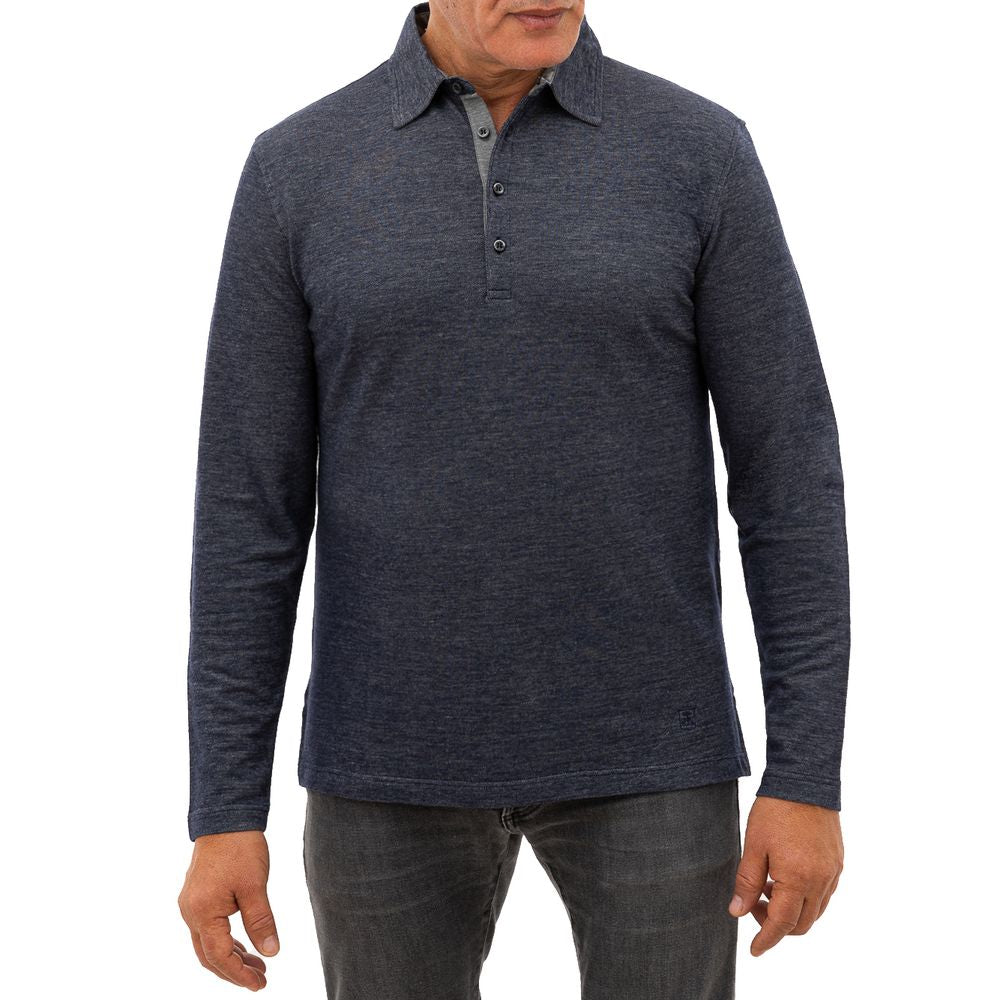 Polo en laine bleu Corneliani