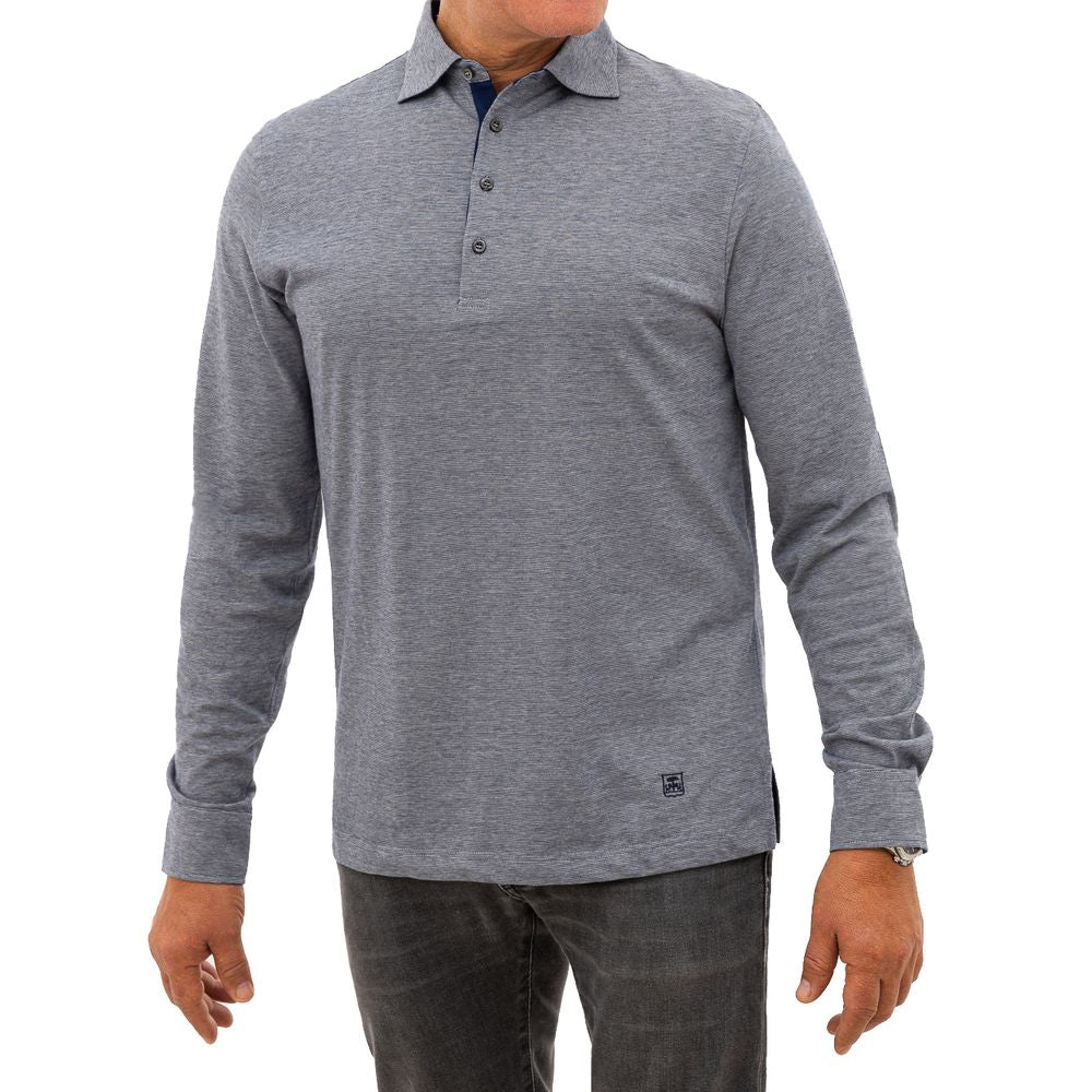 Polo en coton gris Corneliani