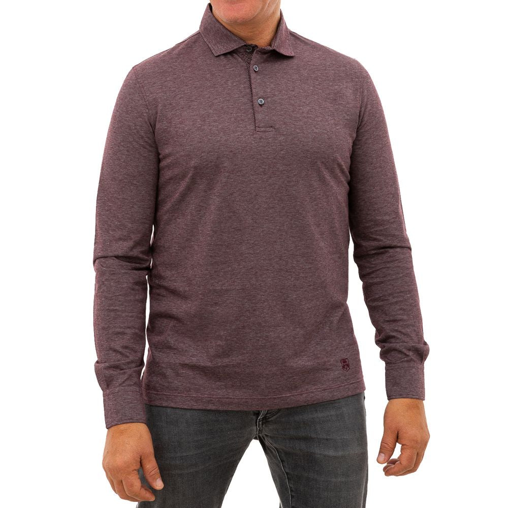 Polo en coton violet Corneliani