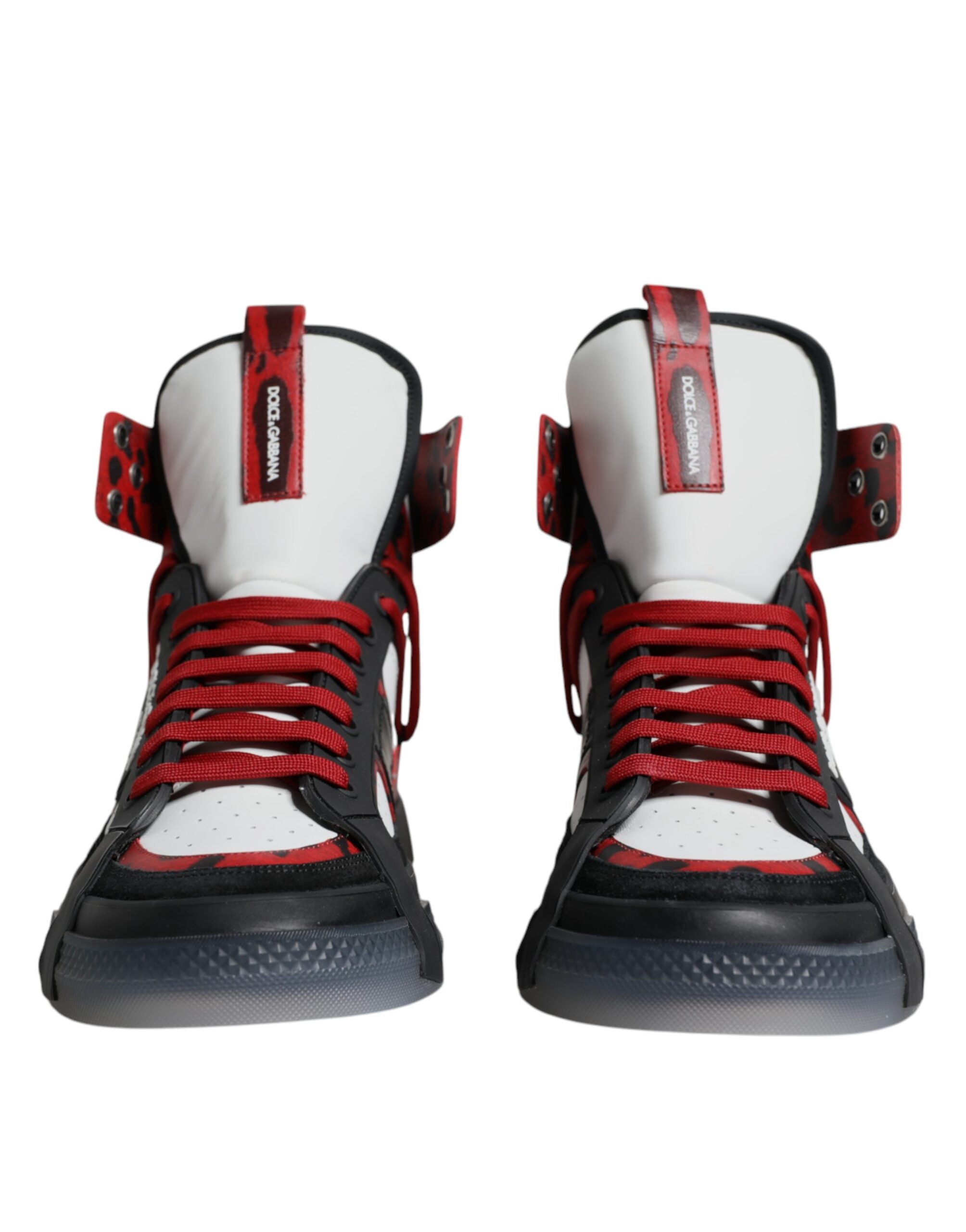 Dolce & Gabbana Mehrfarbige High-Top-Sneakers aus Leder