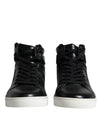 Dolce &amp; Gabbana Schwarze High-Top-Sneakers aus Leder für Herren