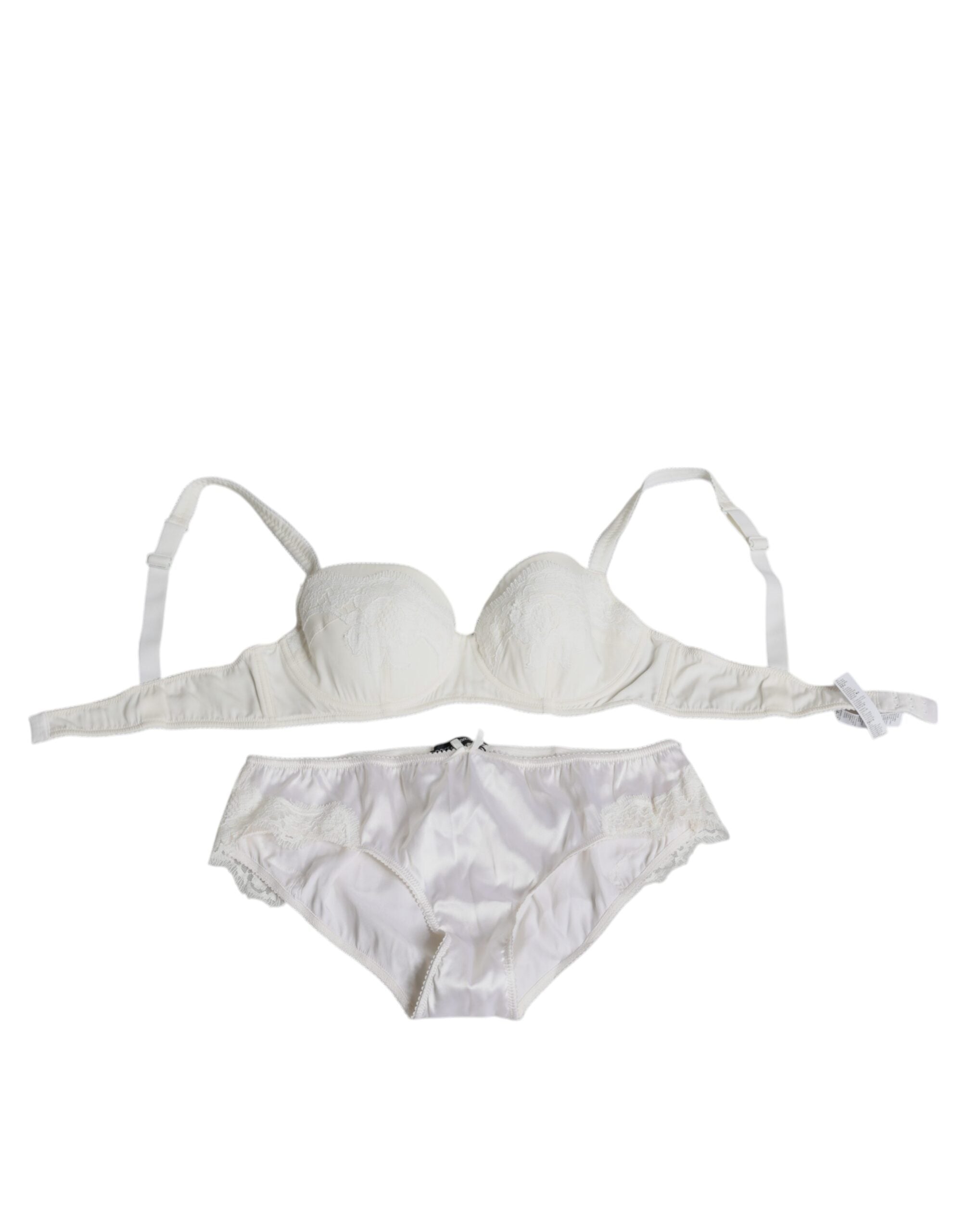 Soutien-gorge balconnet en soie stretch blanche Dolce & Gabbana