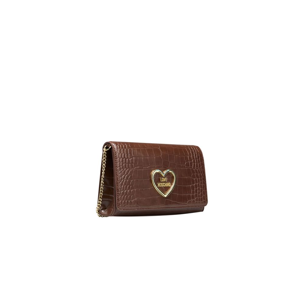 Sac bandoulière en polyéthylène marron Love Moschino pour femme