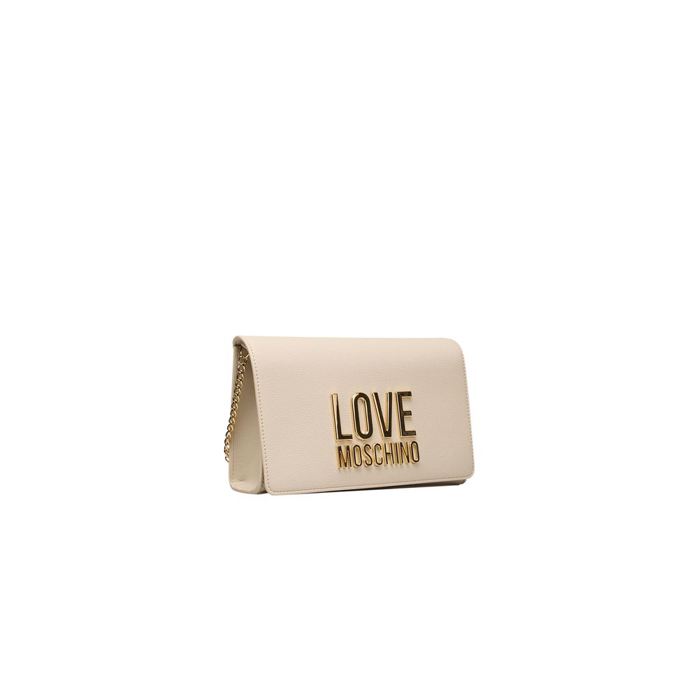 Sac bandoulière en polyéthylène beige Love Moschino pour femme