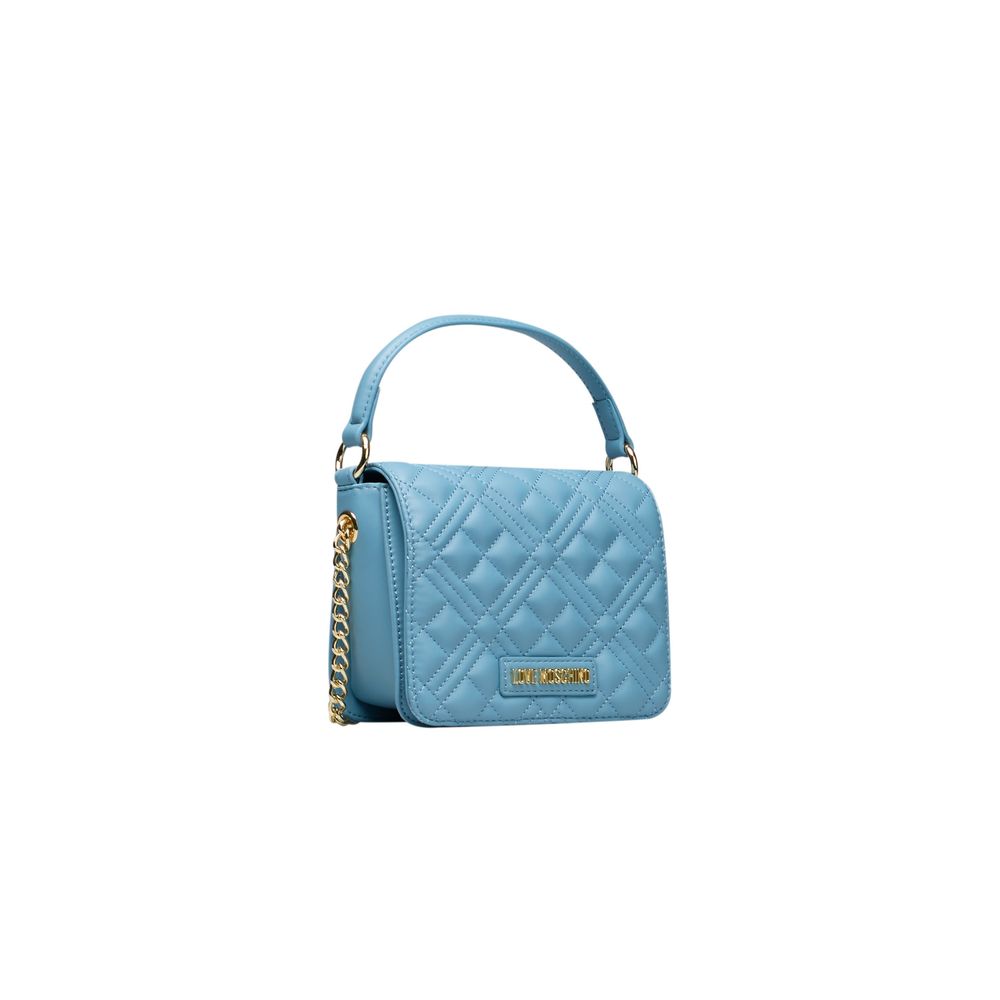 Love Moschino Hellblaue Polyethylen Damen Handtasche