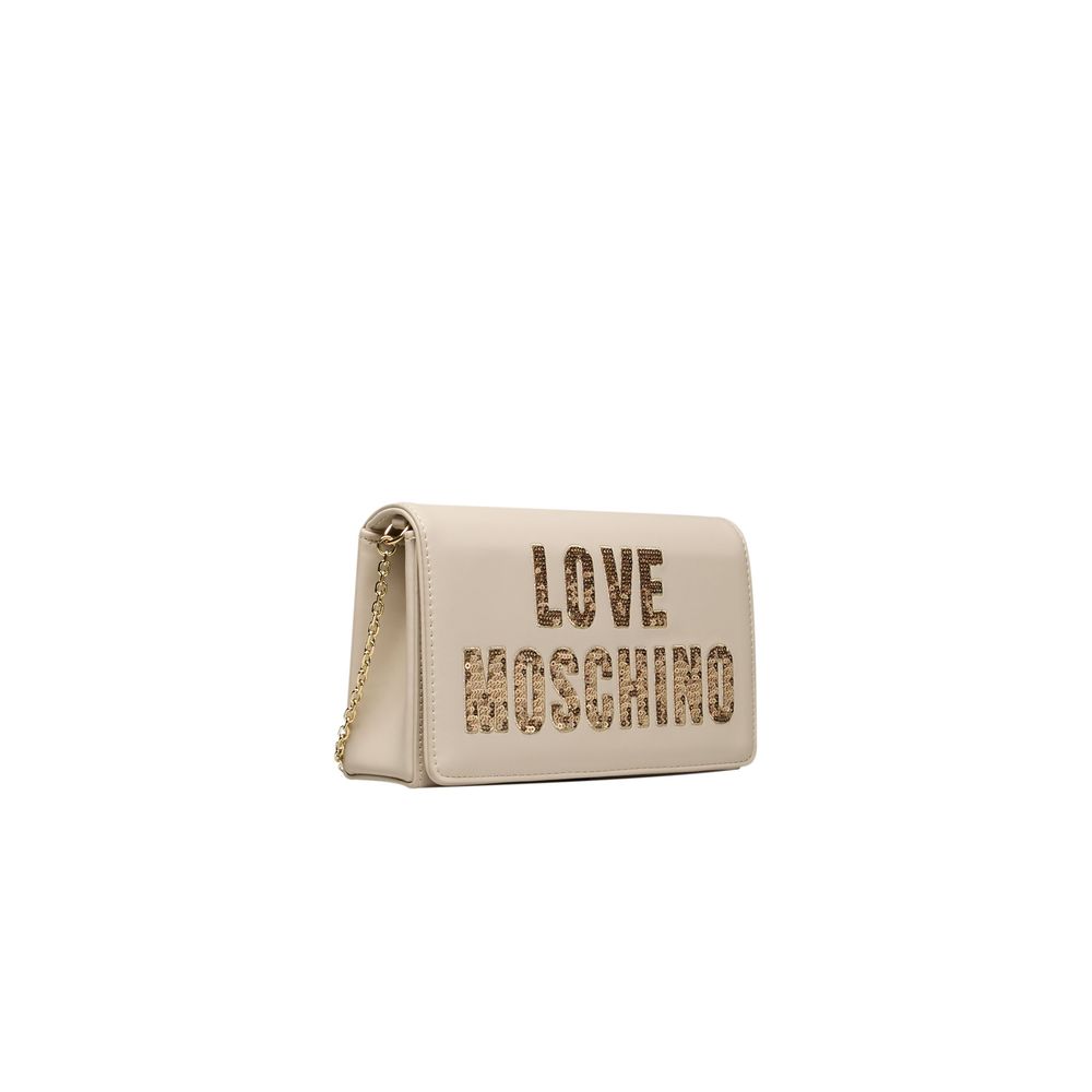 Sac bandoulière en polyéthylène beige Love Moschino pour femme