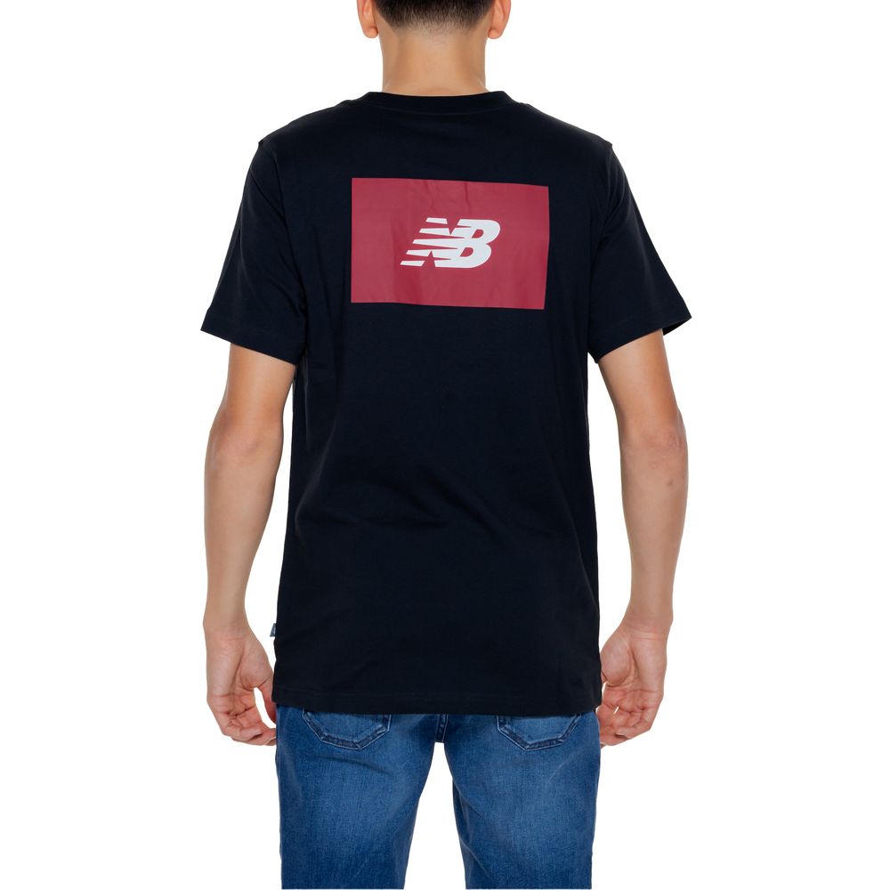 Schwarzes Baumwoll-T-Shirt von New Balance