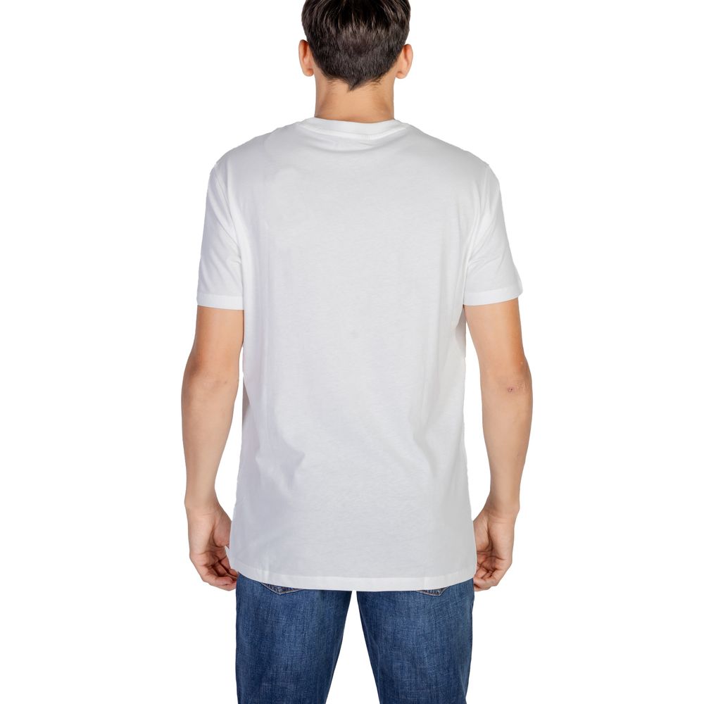 Armani Exchange – Cremefarbenes Baumwoll-T-Shirt