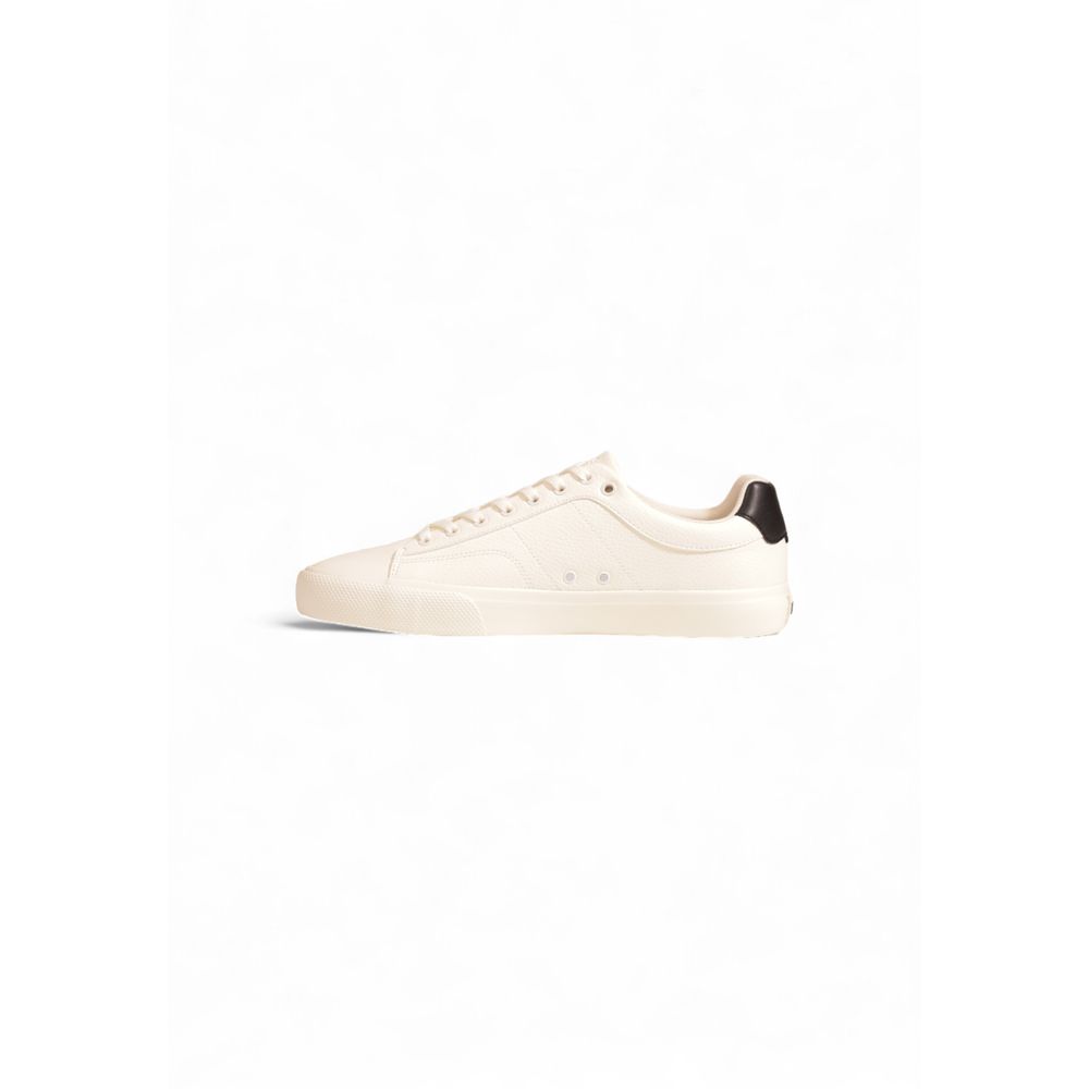 Hugo Boss – Cremefarbene Ledersneaker